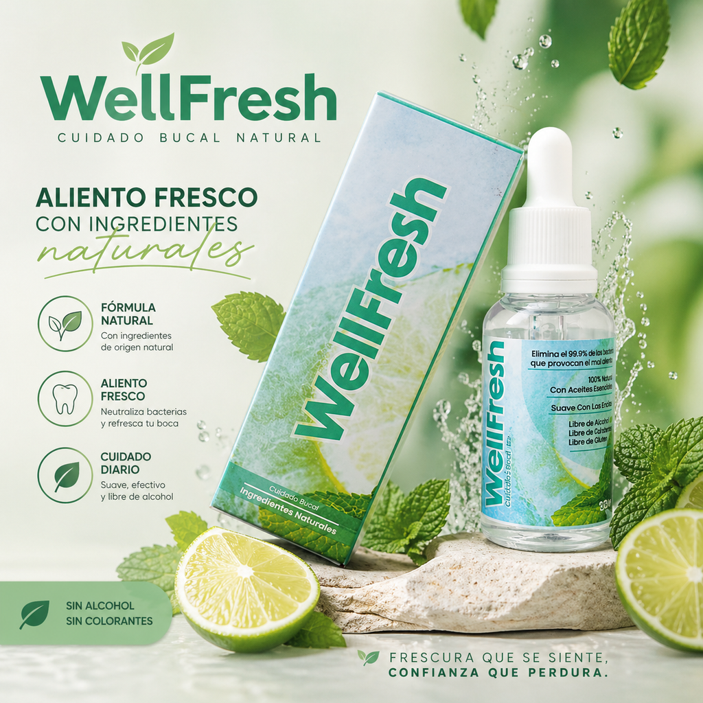 WELL FRESH™ GOTAS DE MENTA PARA EL MAL ALIENTO